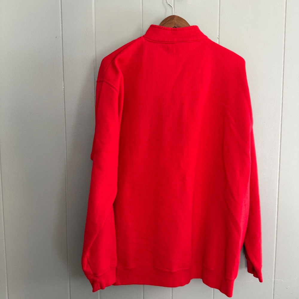Vintage 90s San Francisco Quarter Zip Sweatshirt Men's XL Red Embroidered Retro - Picture 8 of 8